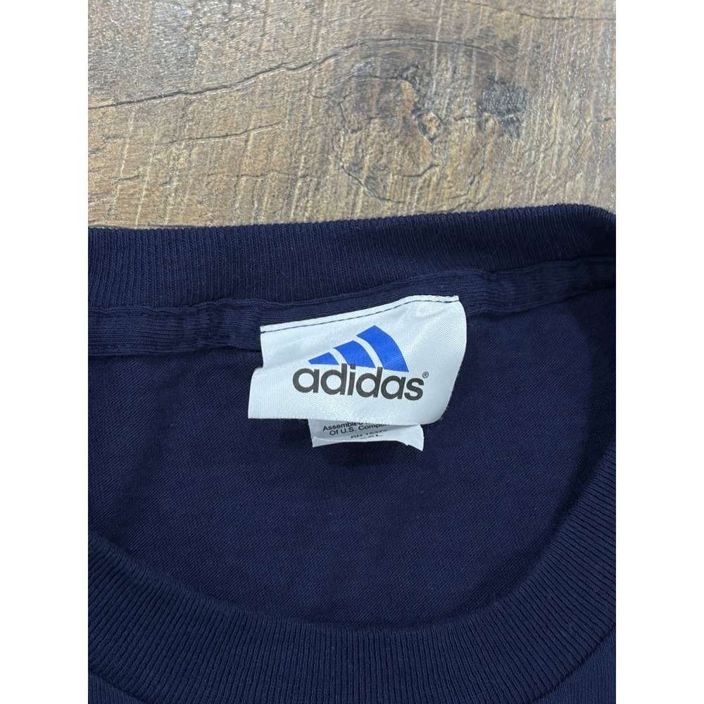 Vintage Y2k New York Yankees Adidas Double Sided Graphic Tee Navy Blue XXL 2002 - Picture 3 of 10